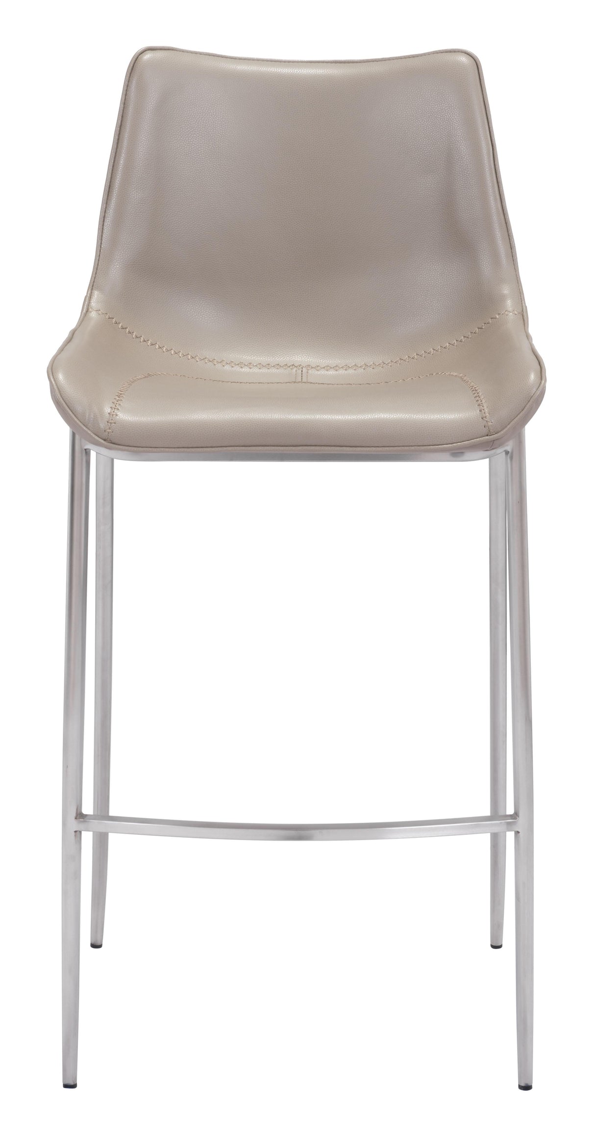 ZUO Magnus Barstool (Set of 2) Brown & Silver
