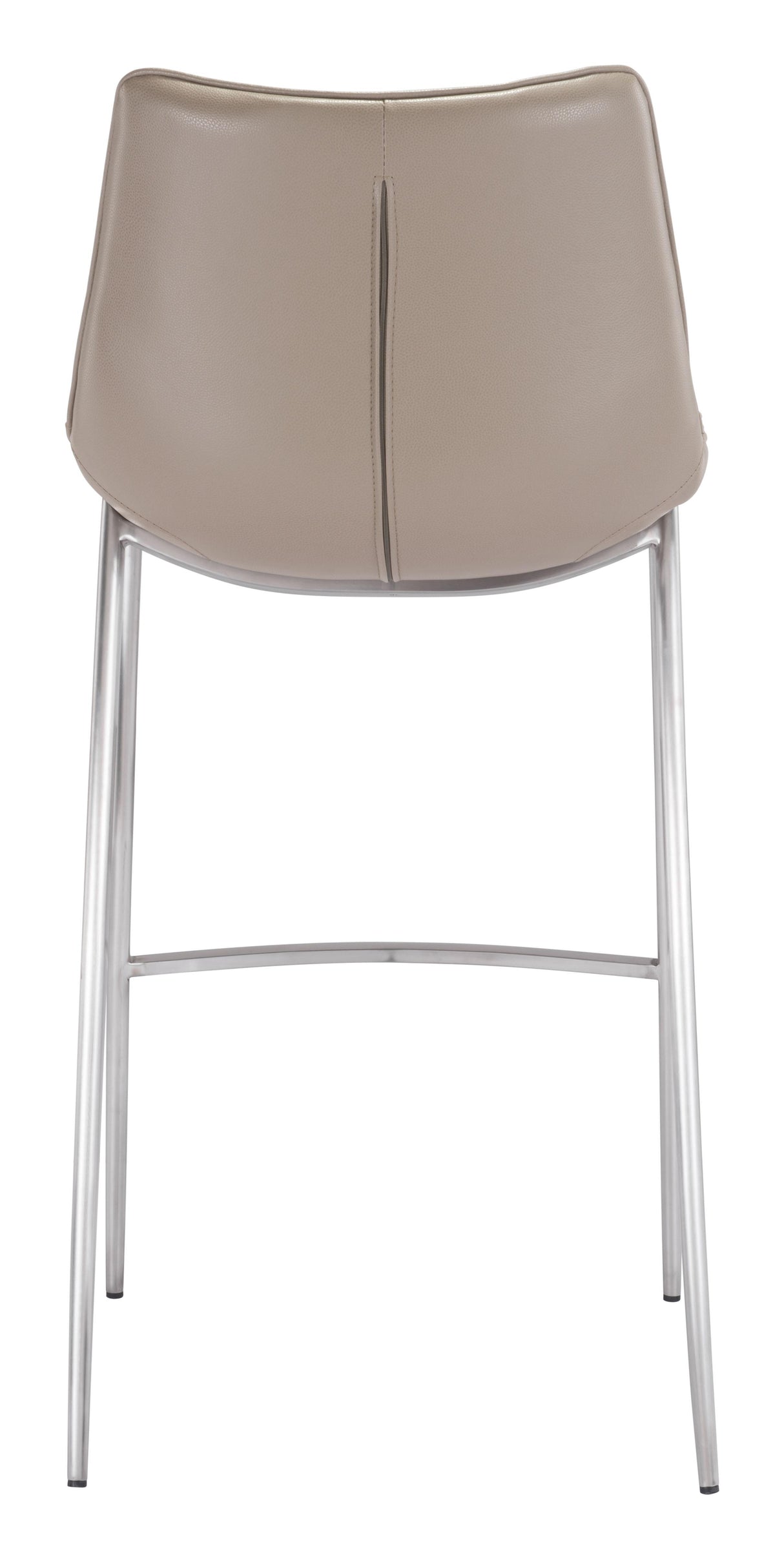 ZUO Magnus Barstool (Set of 2) Brown & Silver