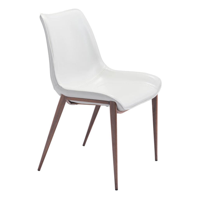 ZUO Magnus Dining Chair (Set of 2) White & Walnut