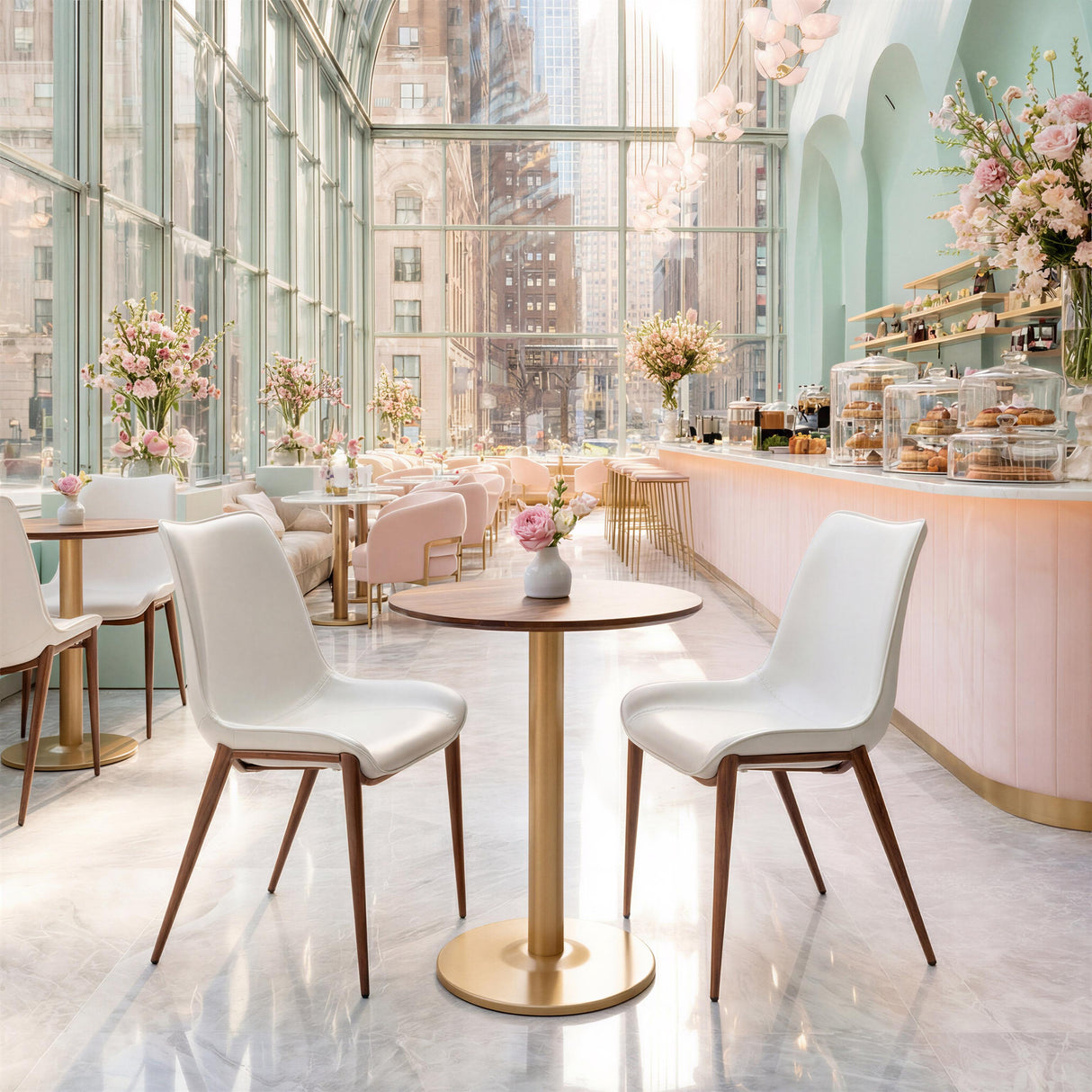 ZUO Magnus Dining Chair (Set of 2) White & Walnut