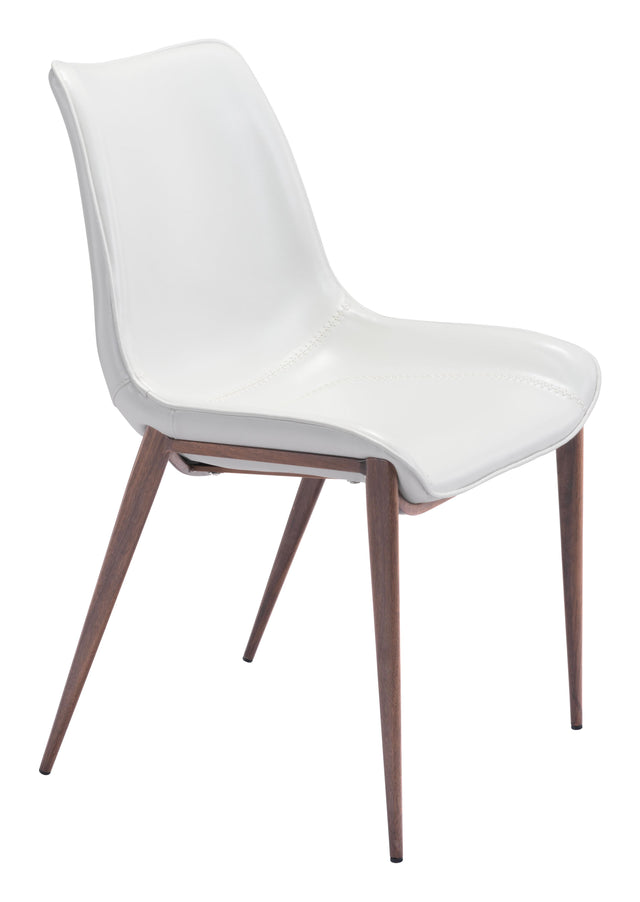 ZUO Magnus Dining Chair (Set of 2) White & Walnut