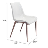 ZUO Magnus Dining Chair (Set of 2) White & Walnut