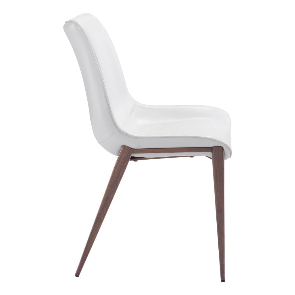 ZUO Magnus Dining Chair (Set of 2) White & Walnut