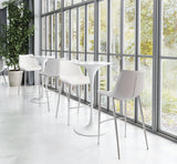 ZUO Magnus Barstool (Set of 2) White & Silver