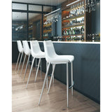 ZUO Magnus Barstool (Set of 2) White & Silver