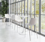 ZUO Magnus Barstool (Set of 2) White & Silver
