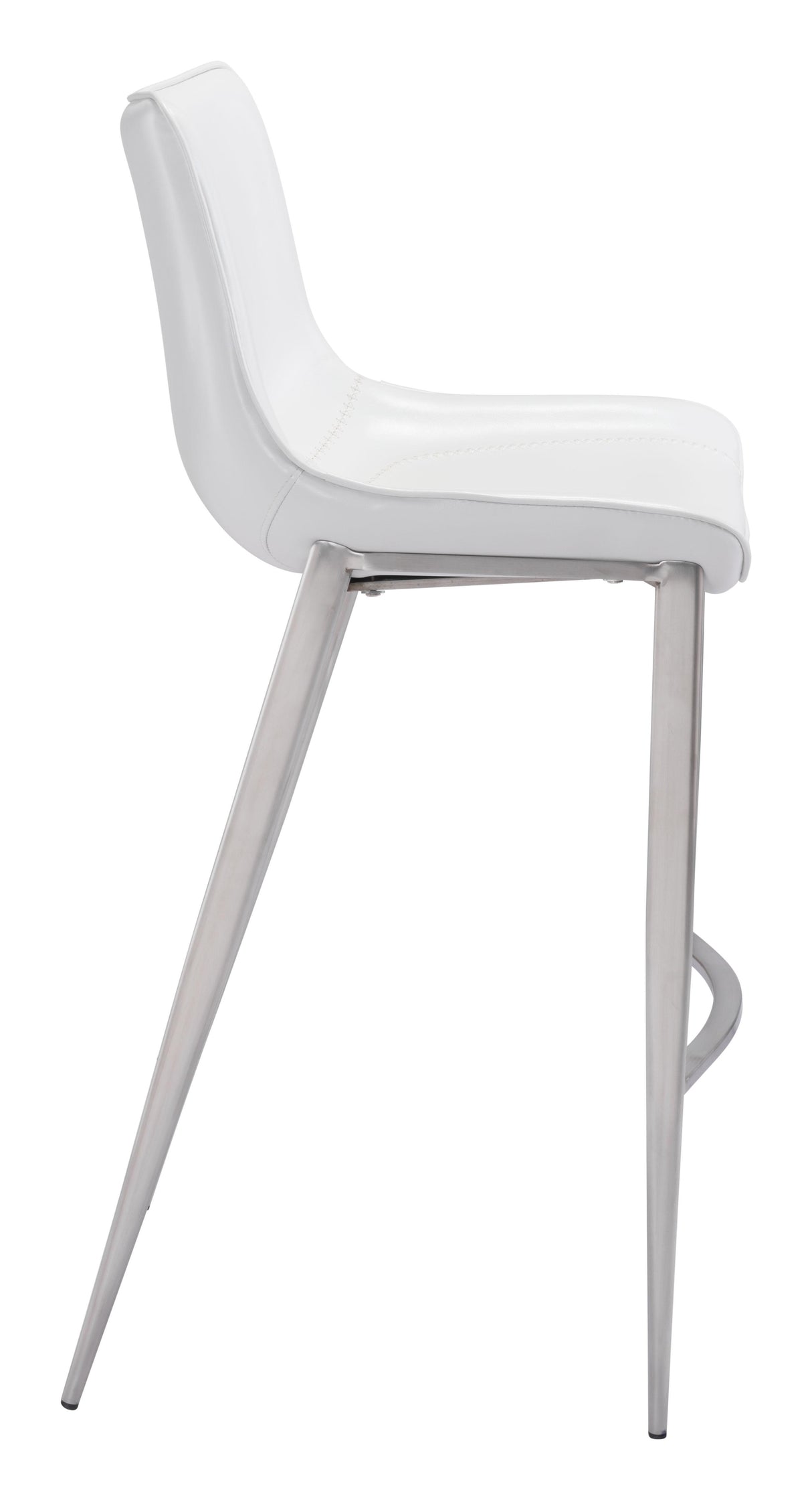 ZUO Magnus Barstool (Set of 2) White & Silver