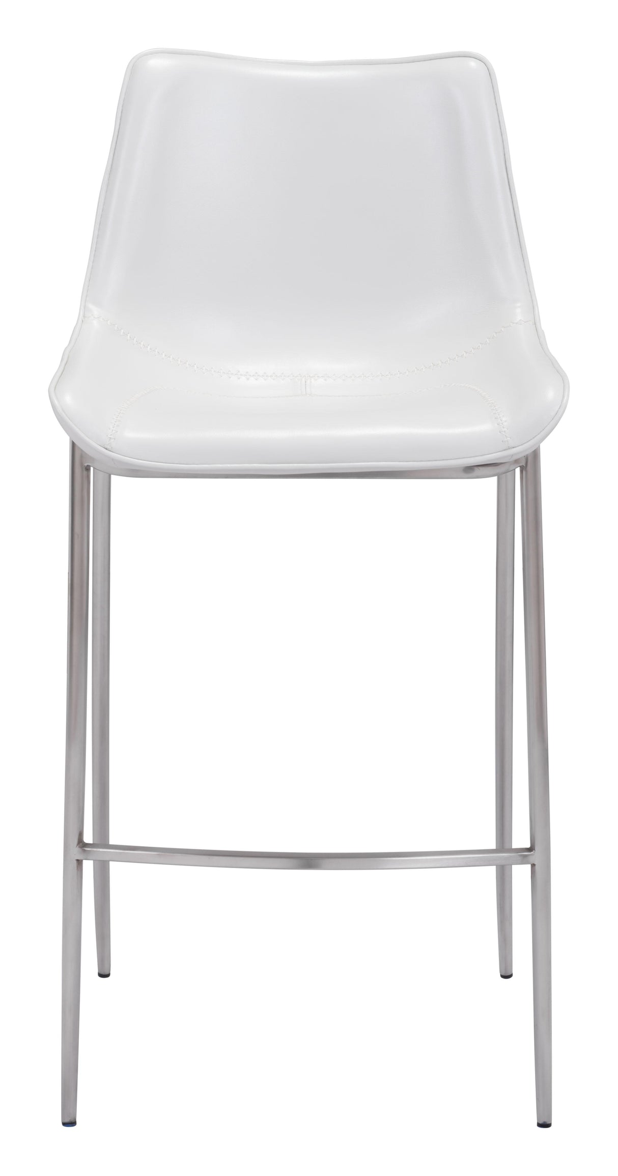 ZUO Magnus Barstool (Set of 2) White & Silver