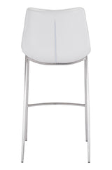ZUO Magnus Barstool (Set of 2) White & Silver