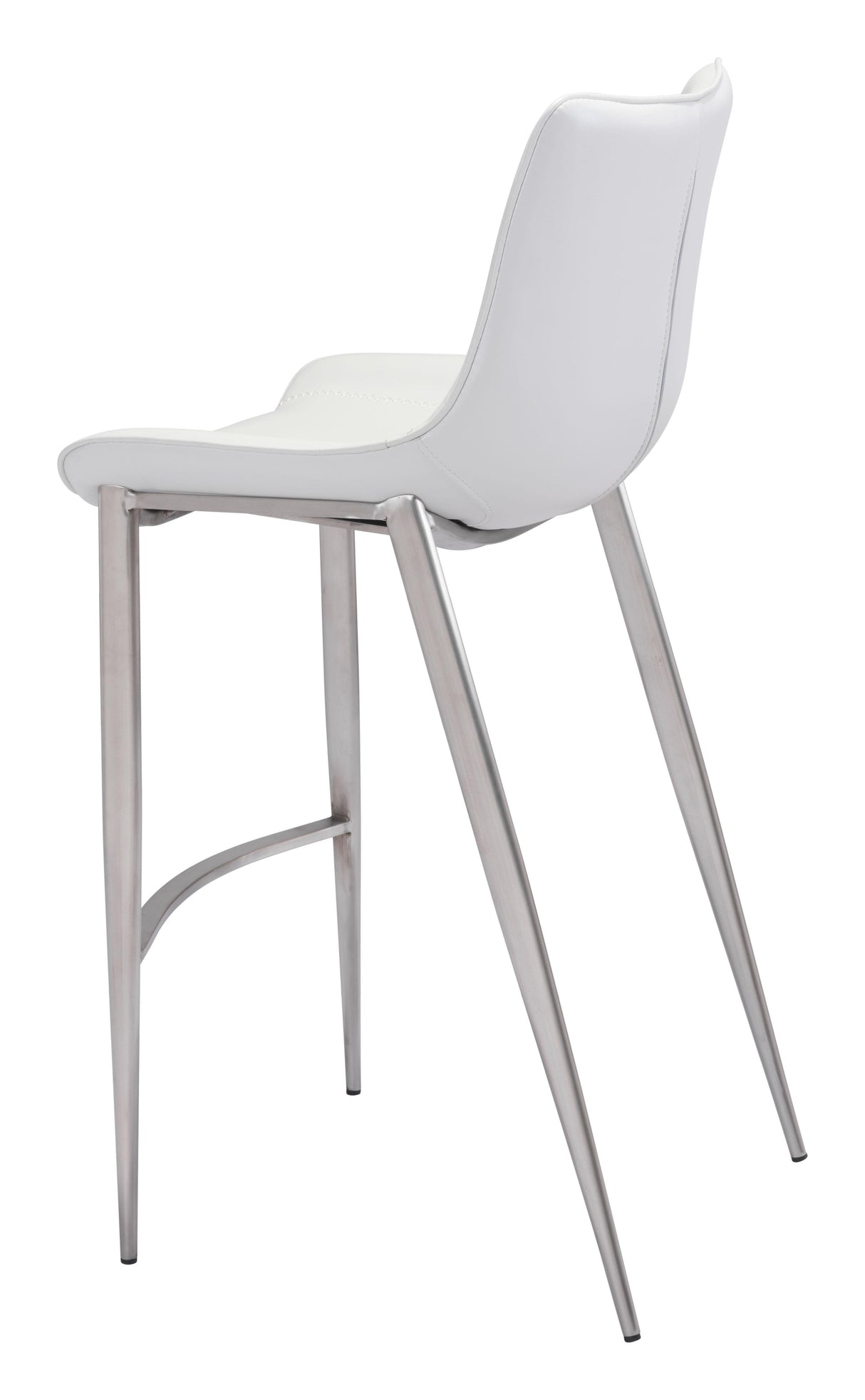 ZUO Magnus Barstool (Set of 2) White & Silver