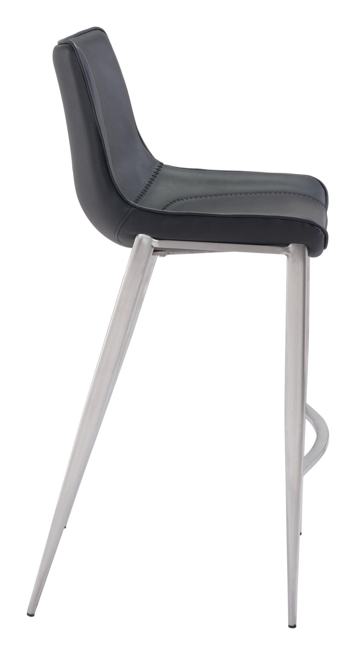 ZUO Magnus Barstool (Set of 2) Black & Silver