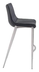 ZUO Magnus Barstool (Set of 2) Black & Silver