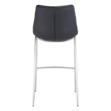 ZUO Magnus Barstool (Set of 2) Black & Silver