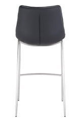 ZUO Magnus Barstool (Set of 2) Black & Silver