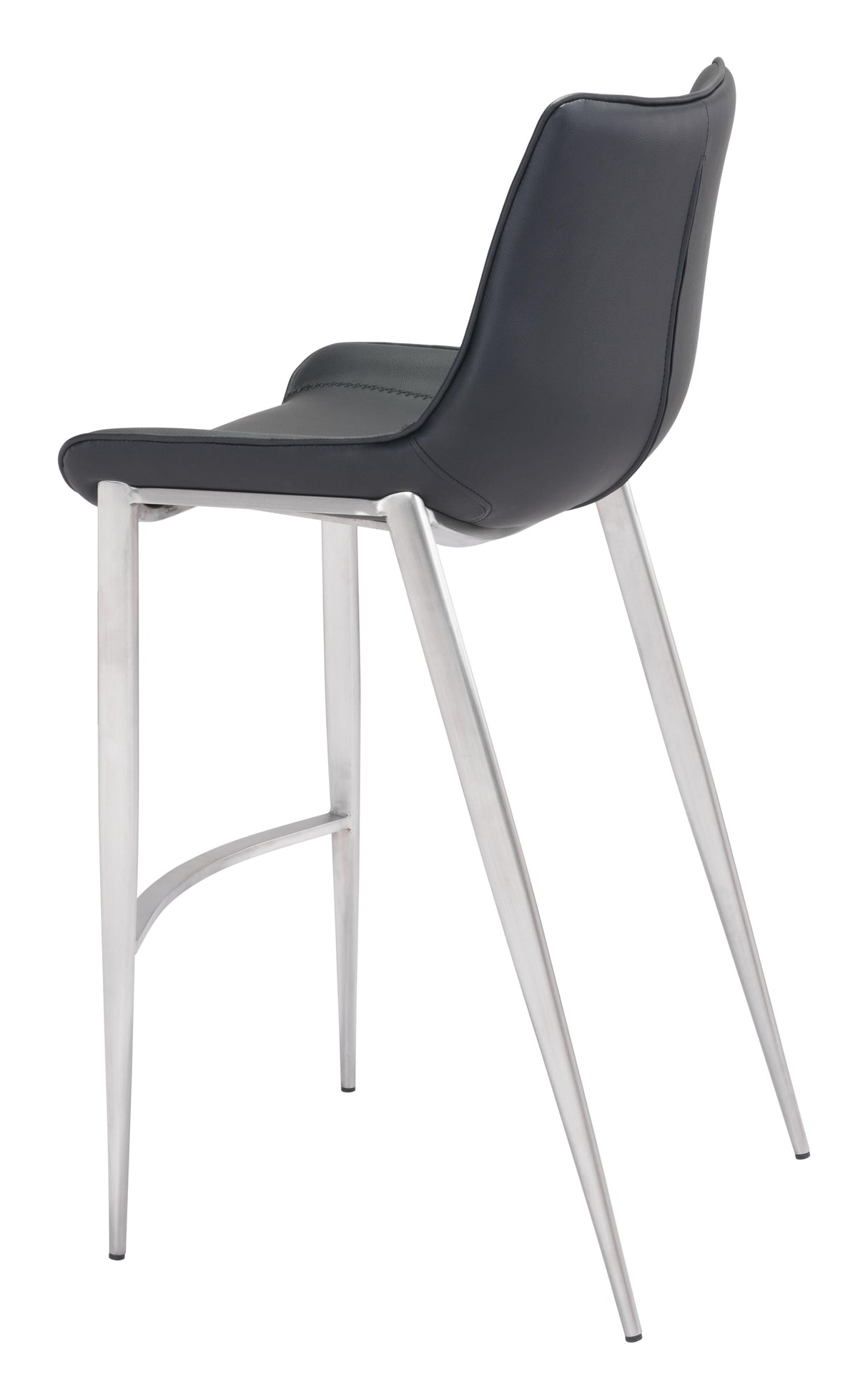 ZUO Magnus Barstool (Set of 2) Black & Silver