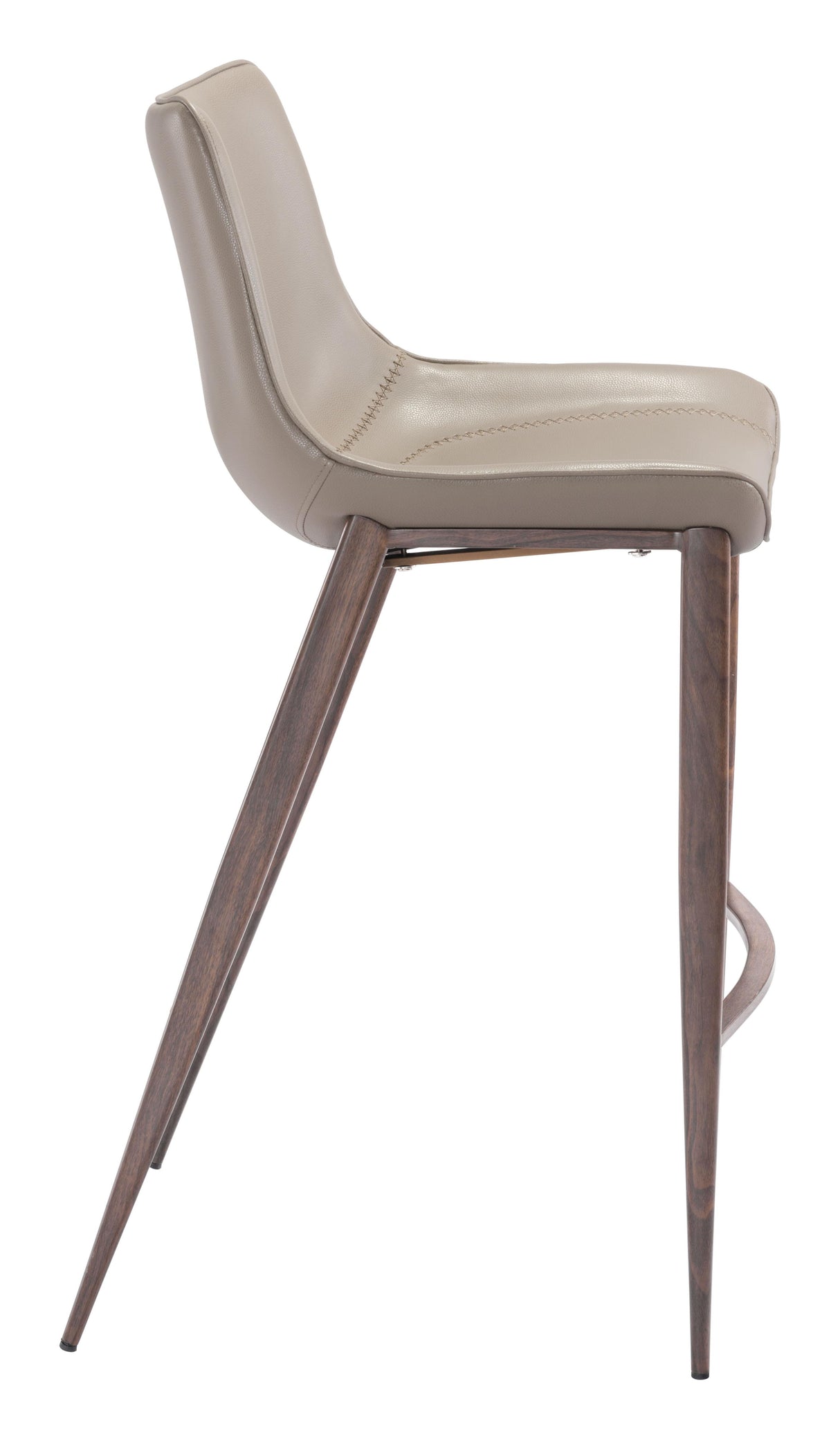 ZUO Magnus Barstool (Set of 2) Brown & Walnut