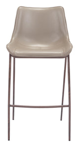 ZUO Magnus Barstool (Set of 2) Brown & Walnut