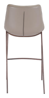 ZUO Magnus Barstool (Set of 2) Brown & Walnut