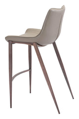 ZUO Magnus Barstool (Set of 2) Brown & Walnut