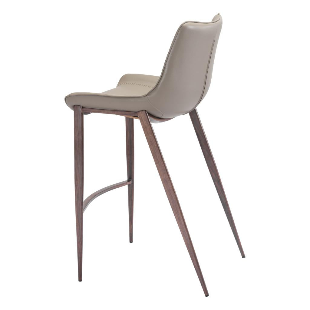 ZUO Magnus Barstool (Set of 2) Brown & Walnut