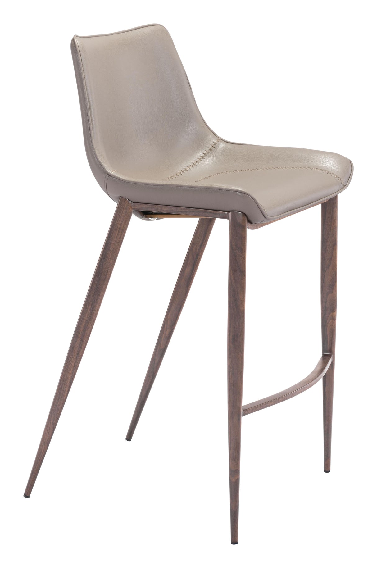 ZUO Magnus Barstool (Set of 2) Brown & Walnut