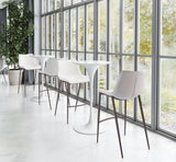 ZUO Magnus Barstool (Set of 2) White & Walnut