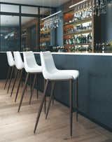 ZUO Magnus Barstool (Set of 2) White & Walnut