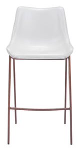 ZUO Magnus Barstool (Set of 2) White & Walnut