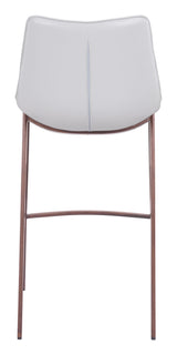 ZUO Magnus Barstool (Set of 2) White & Walnut
