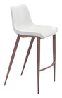ZUO Magnus Barstool (Set of 2) White & Walnut