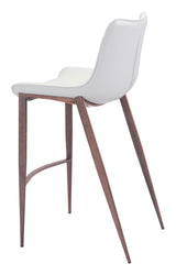 ZUO Magnus Barstool (Set of 2) White & Walnut
