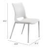 ZUO Ace Dining Chair (Set of 2) White & Silver