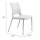 ZUO Ace Dining Chair (Set of 2) White & Silver