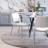 ZUO Ace Dining Chair (Set of 2) White & Silver