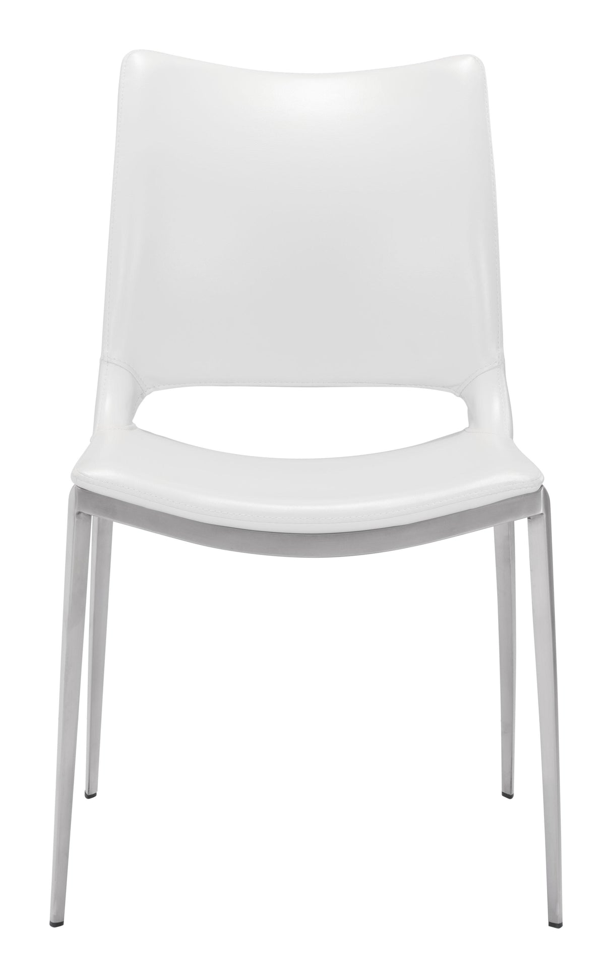 ZUO Ace Dining Chair (Set of 2) White & Silver