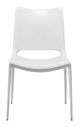 ZUO Ace Dining Chair (Set of 2) White & Silver