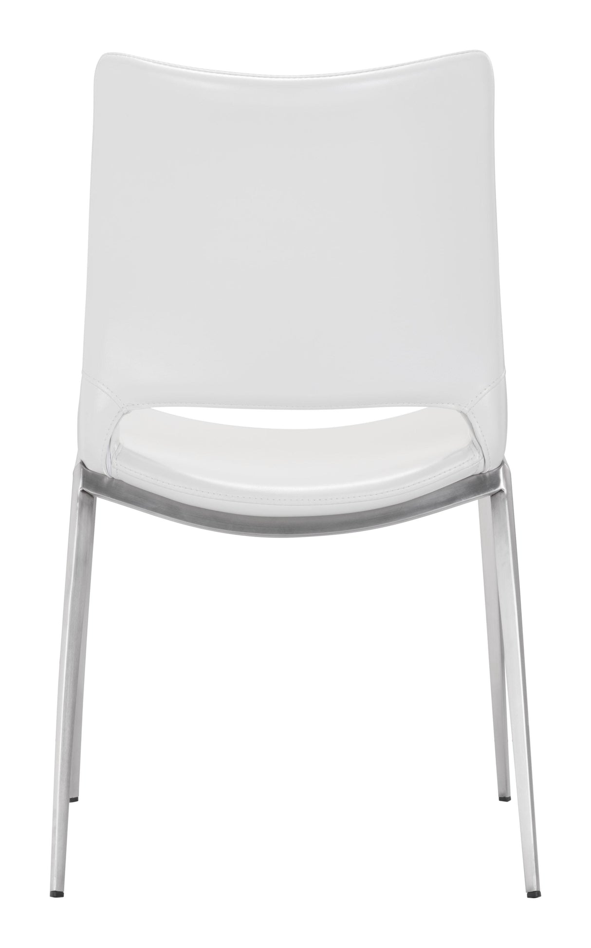ZUO Ace Dining Chair (Set of 2) White & Silver