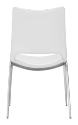 ZUO Ace Dining Chair (Set of 2) White & Silver