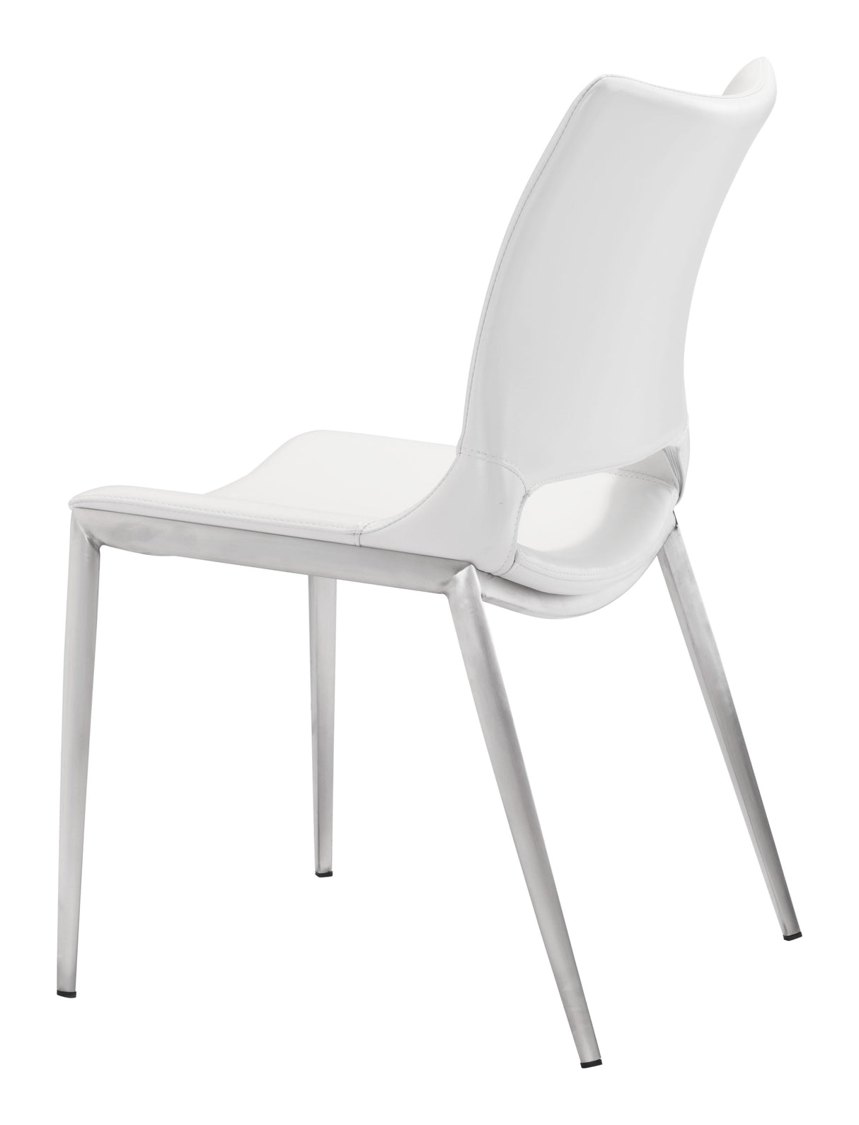 ZUO Ace Dining Chair (Set of 2) White & Silver