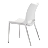 ZUO Ace Dining Chair (Set of 2) White & Silver
