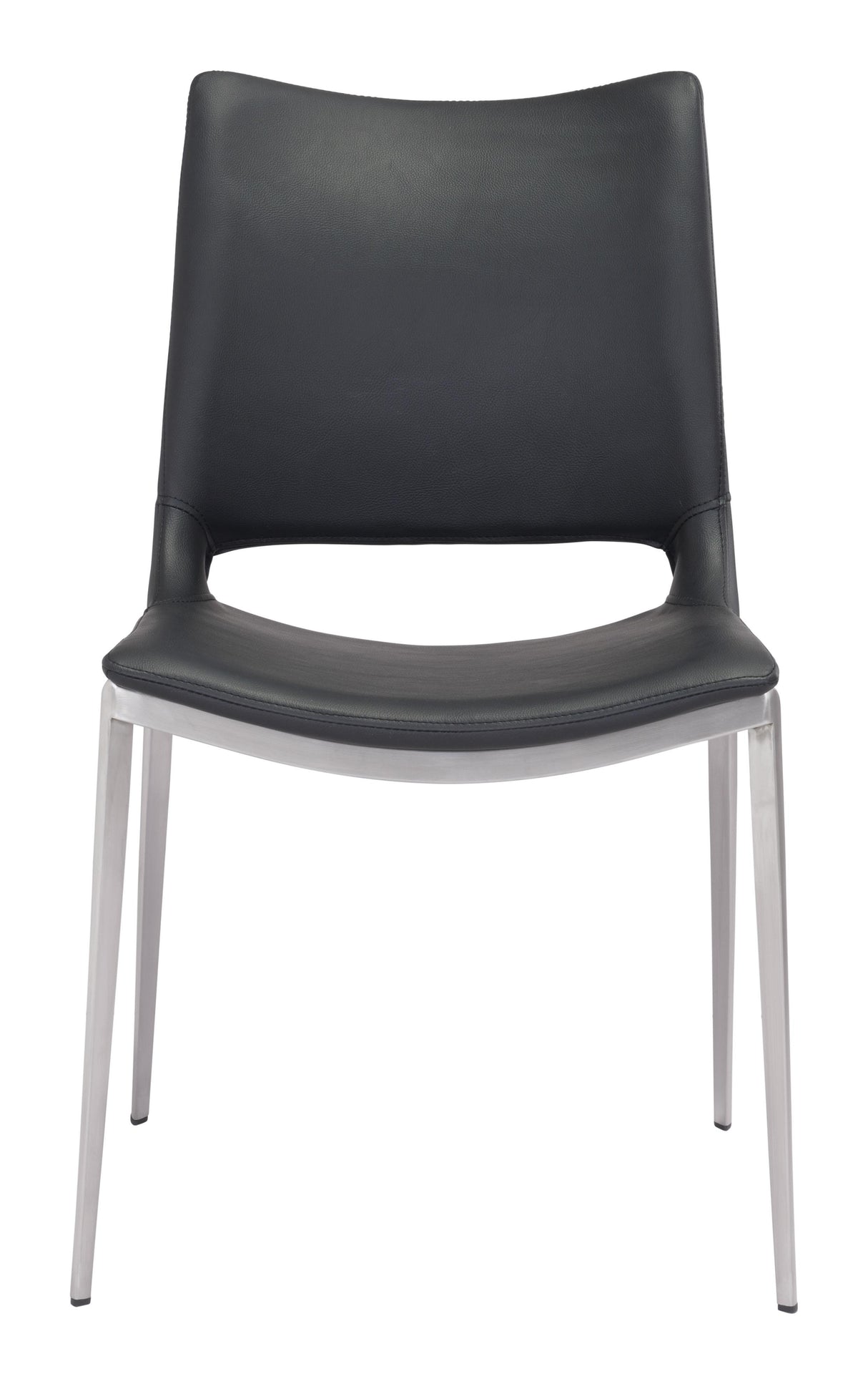 ZUO Ace Dining Chair (Set of 2) Black & Silver