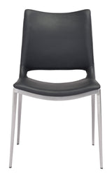 ZUO Ace Dining Chair (Set of 2) Black & Silver