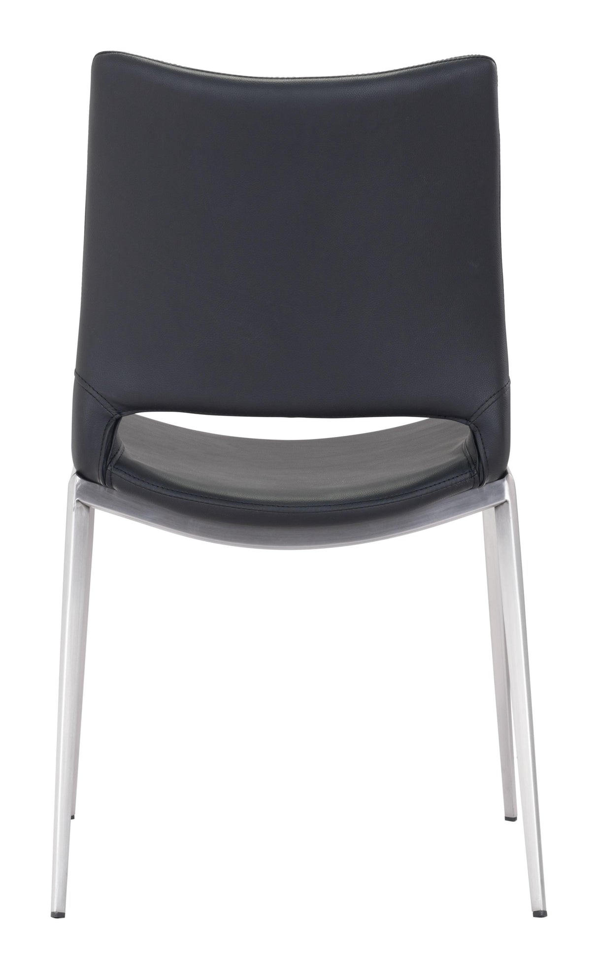 ZUO Ace Dining Chair (Set of 2) Black & Silver