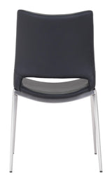 ZUO Ace Dining Chair (Set of 2) Black & Silver