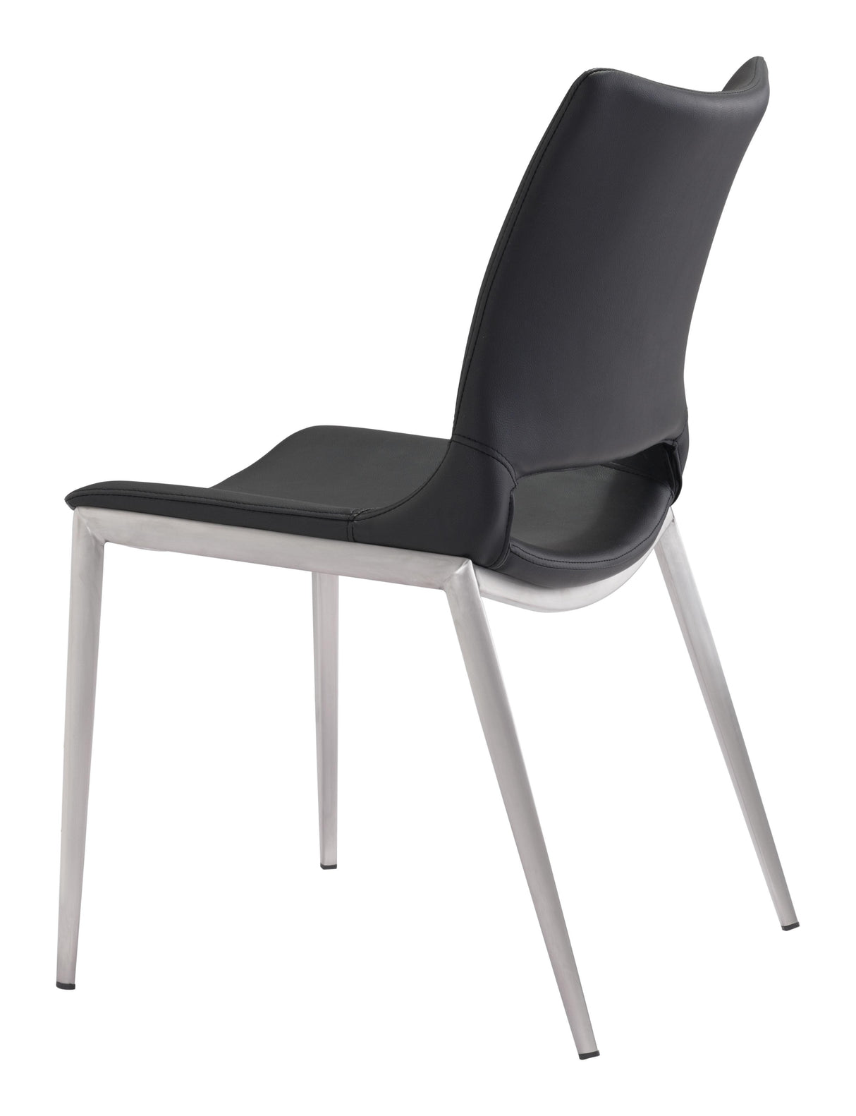 ZUO Ace Dining Chair (Set of 2) Black & Silver