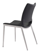 ZUO Ace Dining Chair (Set of 2) Black & Silver