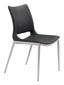 ZUO Ace Dining Chair (Set of 2) Black & Silver