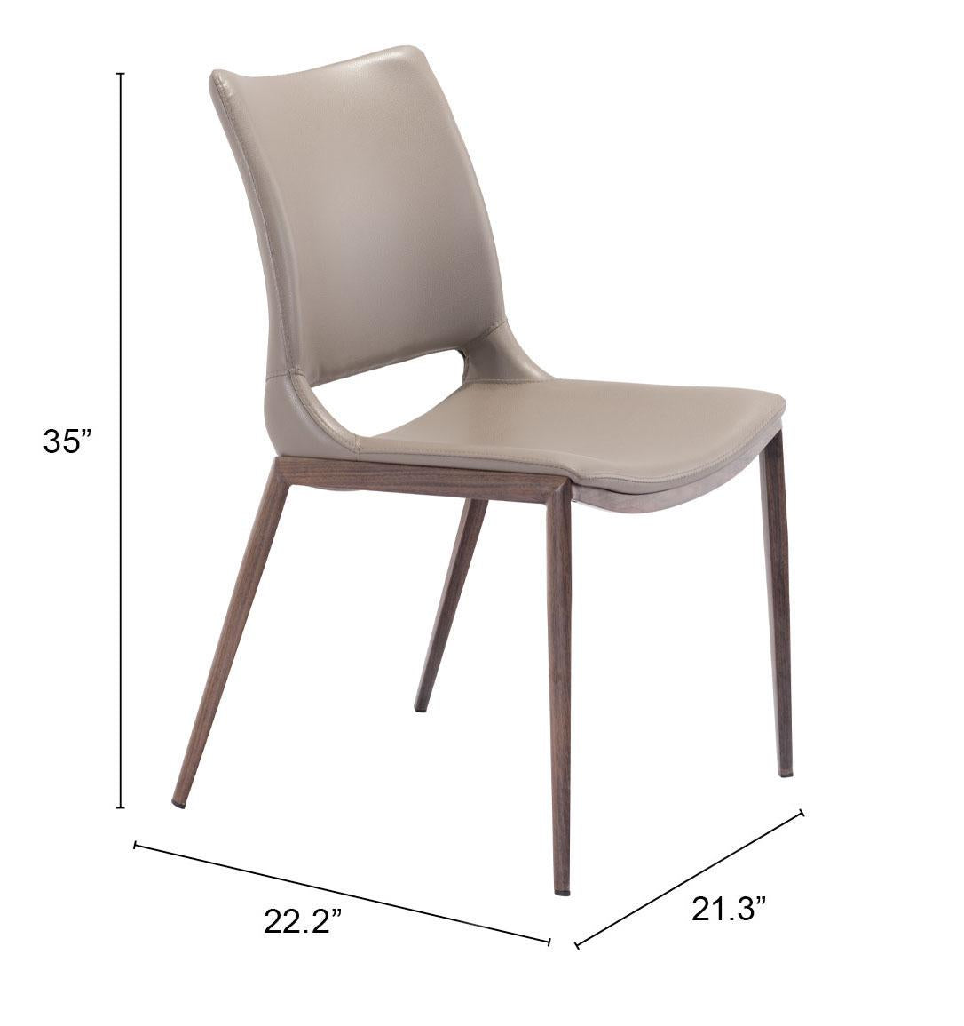 ZUO Ace Dining Chair (Set of 2) Brown & Walnut