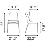 ZUO Ace Dining Chair (Set of 2) Brown & Walnut