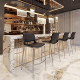 ZUO Ace Barstool (Set of 2) Black & Silver